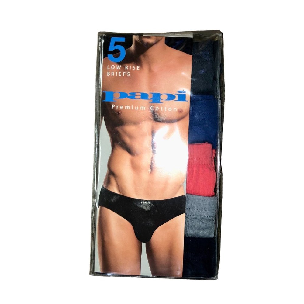 Papi Low Rise Briefs - 5 Pair NEW Open Package Mens S 28-30 Premium Cotton